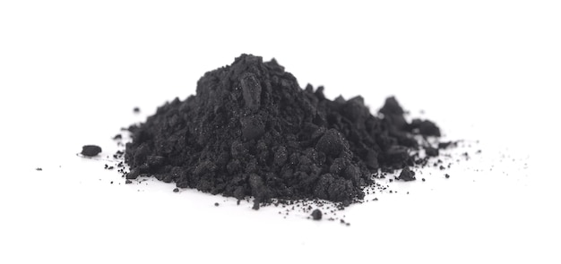 Activated charcoal isolated on white background