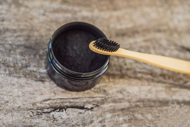 Активированный угольный порошок для чистки и отбеливания зубов Бамбуковая экочешука