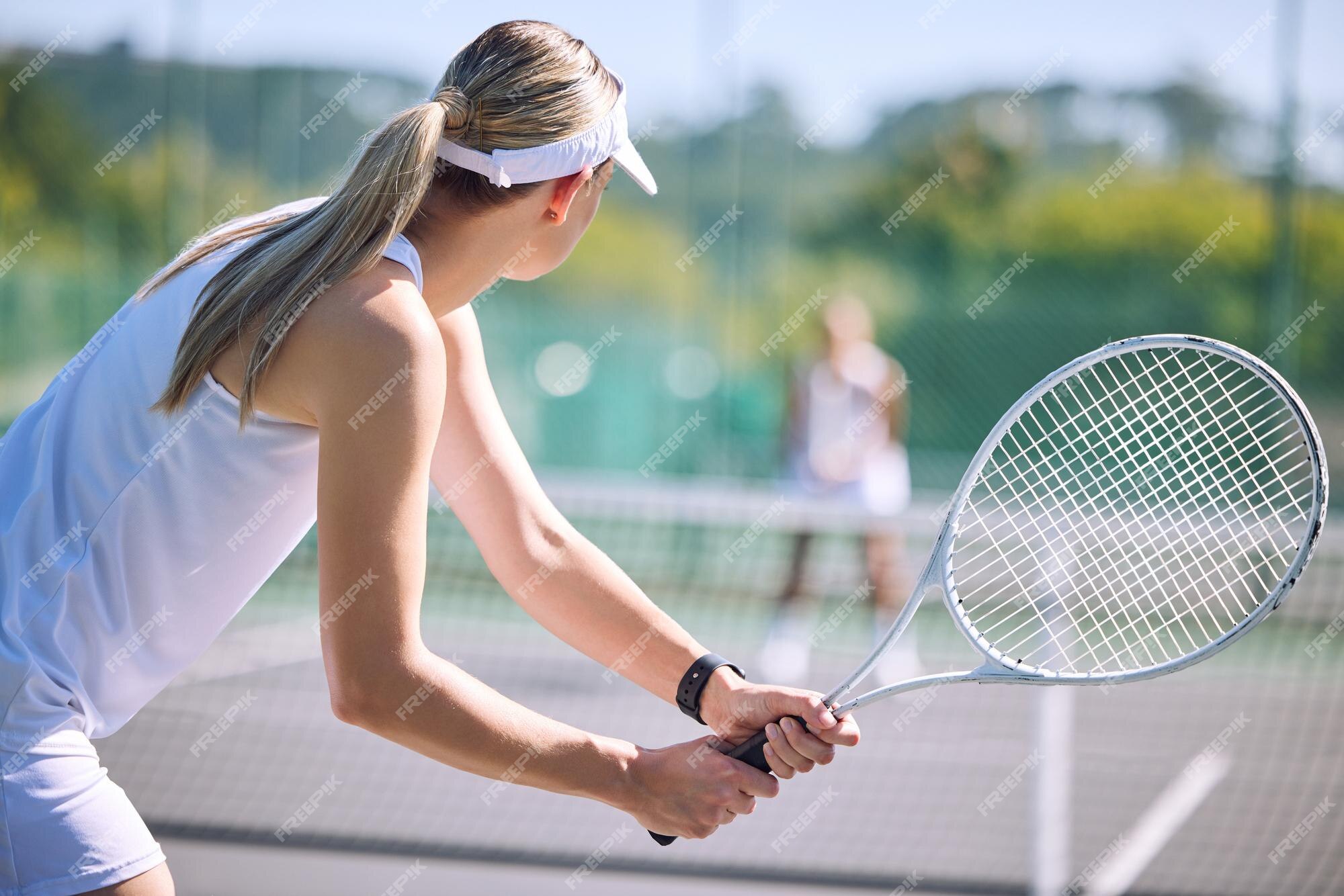 Premium Photo  Woman back tennis game and beauty in outdoor