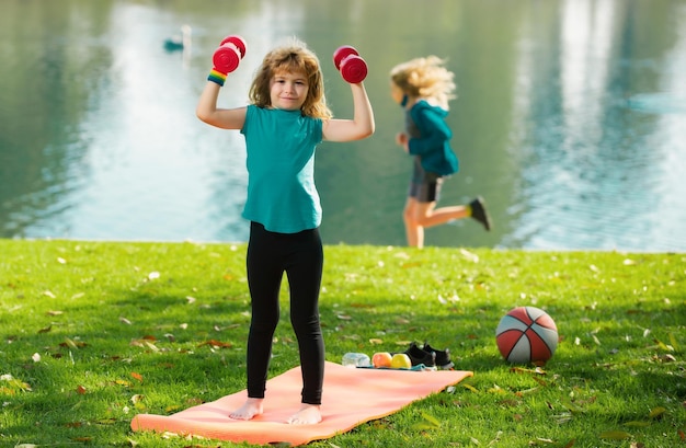 Photo active healthy life for children sport and kids training