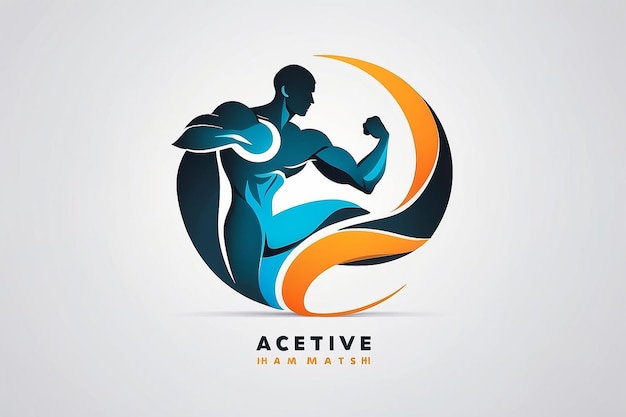 Photo active human characters fitness and health abstract logo logo template vector illustrations active human logo medical logo web logo