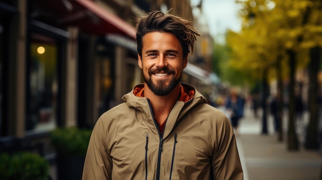 Active Man Exercising in Natural Outdoor Setting