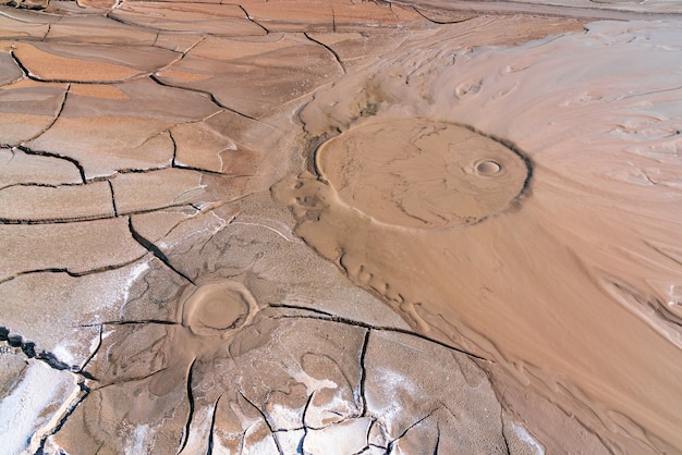 Active mud volcano in the highlands