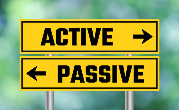 Active or passive road sign on blur background