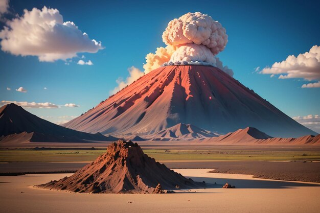 写真 活発な火山が噴火し,溶岩を吐き出す 火山の地形の特徴 壁紙の背景