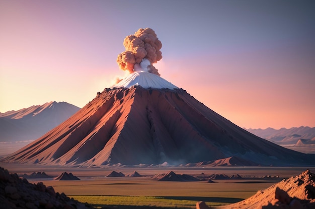 写真 活発な火山が噴火し,溶岩を吐き出す 火山の地形の特徴 壁紙の背景