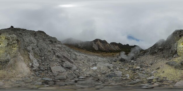 Photo active volcano sibayak vr