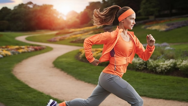 Active woman jogging