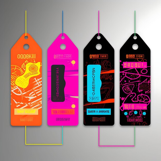 Photo activewear accessories tag card stretchy neoprene sporty typ 2d vector design collection card flat