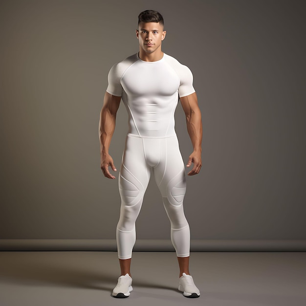 Activewear Compression Fabric Sleek Form Design Style voor mij Mode Kleding op een schone achtergrond