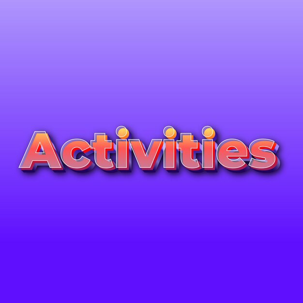 ActivitiesText effect JPG gradient purple background card photo