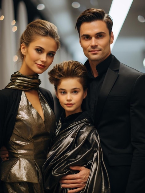 Actor with his wife and actor at the premiere of film.