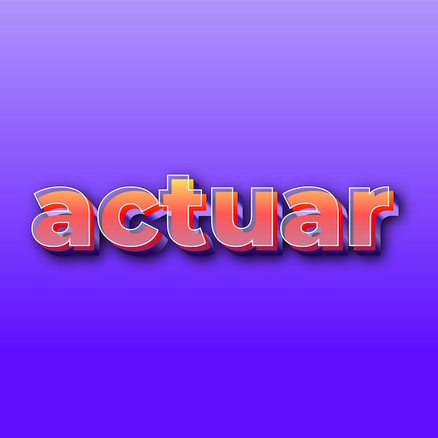 Actuar텍스트 효과 JPG 그라데이션 보라색 배경 카드 사진