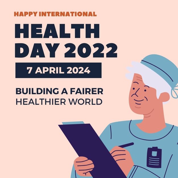 an ad for health health day with a man reading a book