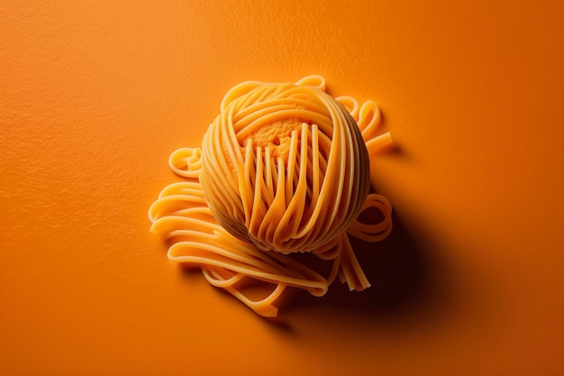 An ad for pasta with a ball of thread on it