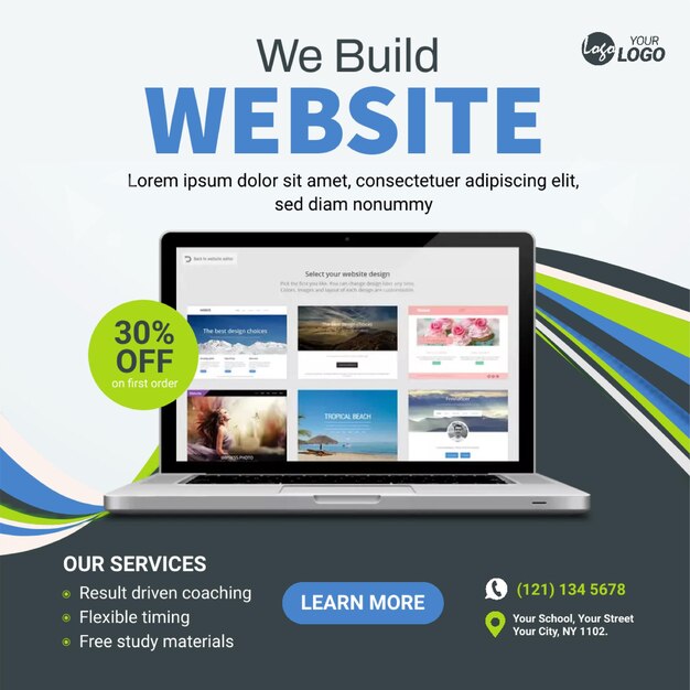 Photo an ad for a website called build build