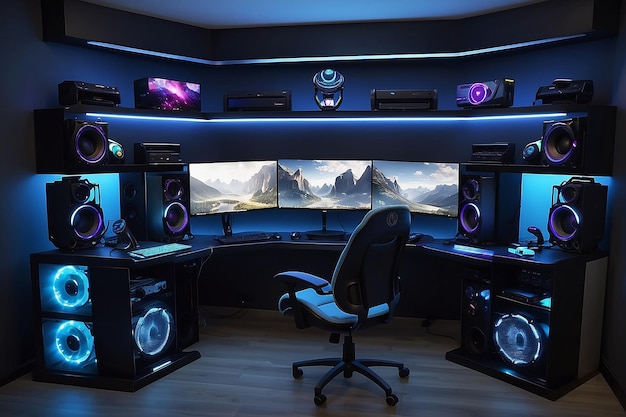 Photo adaptable designs showcase pc and console gaming setups