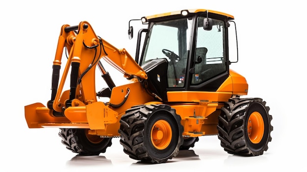 Adaptable Mini Construction Loader on White Background