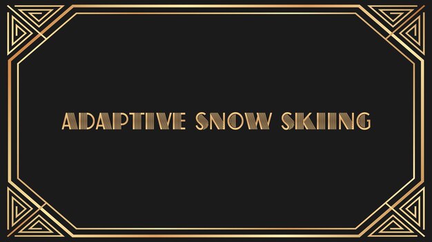 Photo adaptive snow skiing jazz gold text