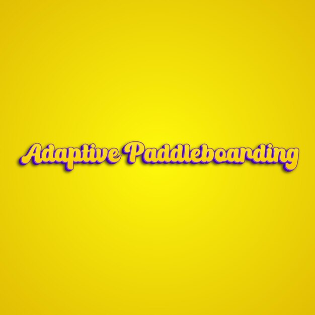 Adaptivepaddleboarding typography 3d design yellow pink white background photo jpg