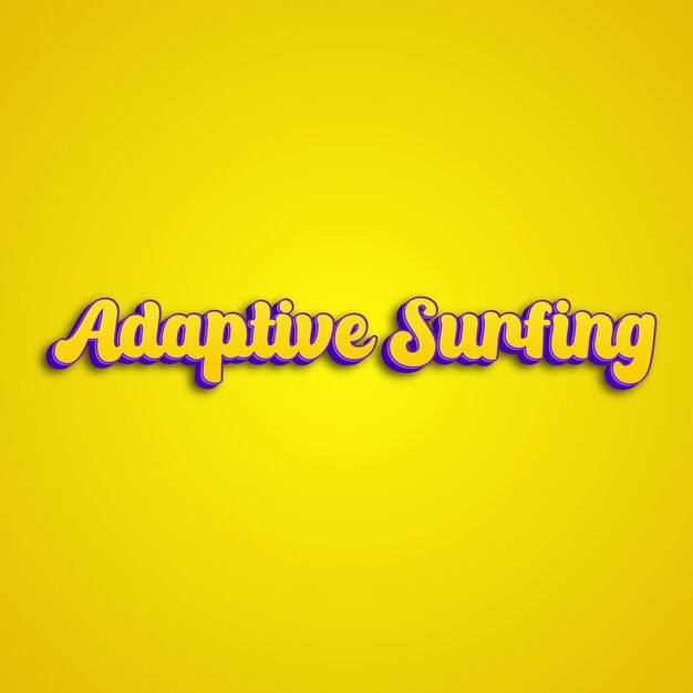 Adaptivesurfing typography 3d design yellow pink white background photo jpg