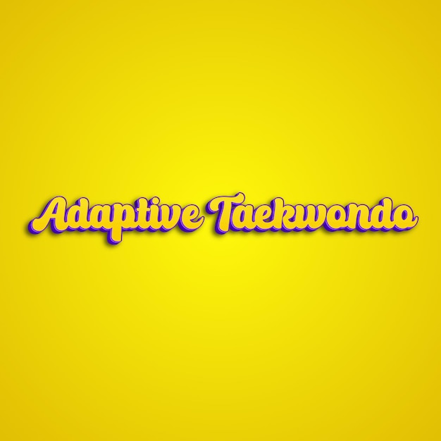 AdaptiveTaekwondo typografie 3d ontwerp geel roze witte achtergrond foto jpg.