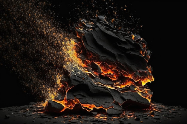 Added layers of texture resembling embers from a fire A burn effect on a pure black background