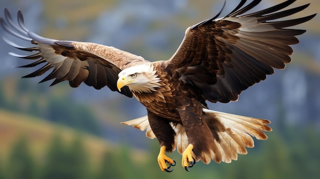 Adelaar vliegt vrij onder het zonlicht en de blauwe lucht Roofzuchtige vogeljacht in safari Oost-Afrika