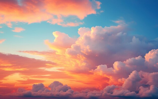 Adembenemend hemelbeeld met zonsondergang en zonsopgang met wolken