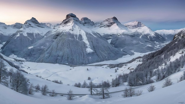 Adembenemend landschap van de besneeuwde rotsen in de Dolomiten Italiaanse Alpen in de winter