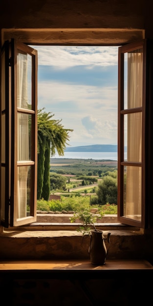 Adembenemend mediterraan landschap Een venster op de schoonheid van Toscane