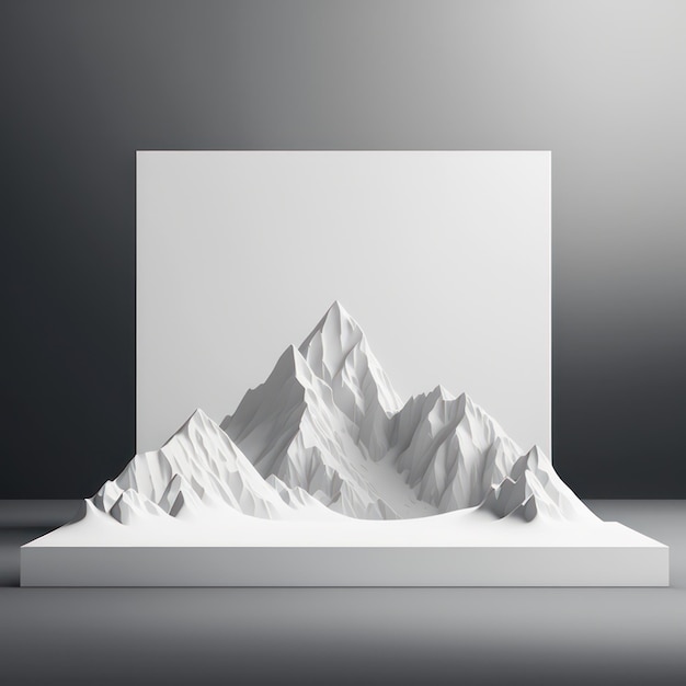 Adembenemende bergketen achtergrond minimalistische mockup voor podiumweergave of showcase AI-generatie