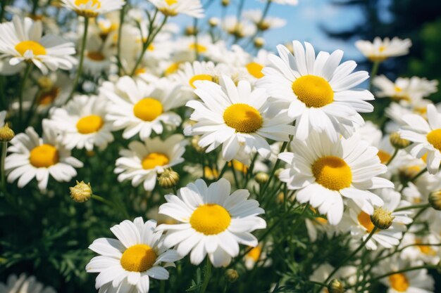 Adembenemende schoonheid Kamillebloemen bloeien in verbazingwekkende 32 aspectverhouding