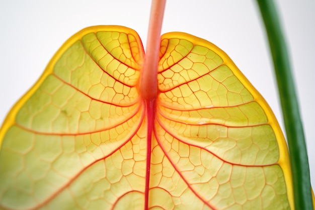Foto aderen van een doorschijnend begoniablad