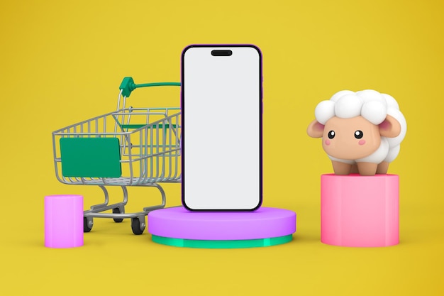 Adha Shopping Trolley en telefoon voorzijde