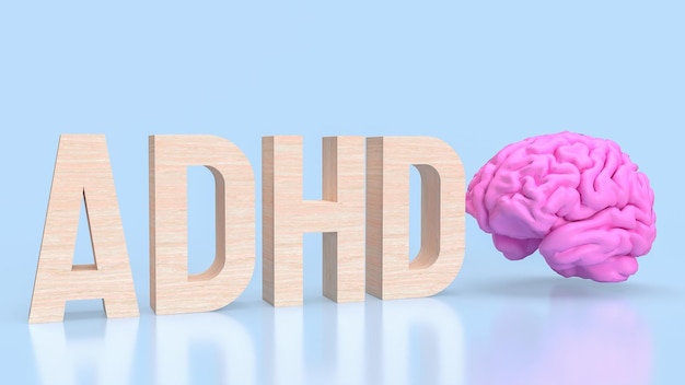 의료 또는 교육 개념 3d 렌더링을 위한 ADHD