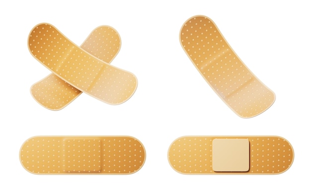 Photo adhesive bandage with medical concept 3d rendering