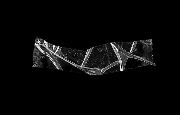 adhesive plastic tape isolated on black background