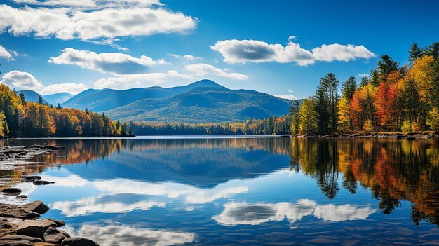 Adirondacks Concept A Panoramic View of Mirror Lake