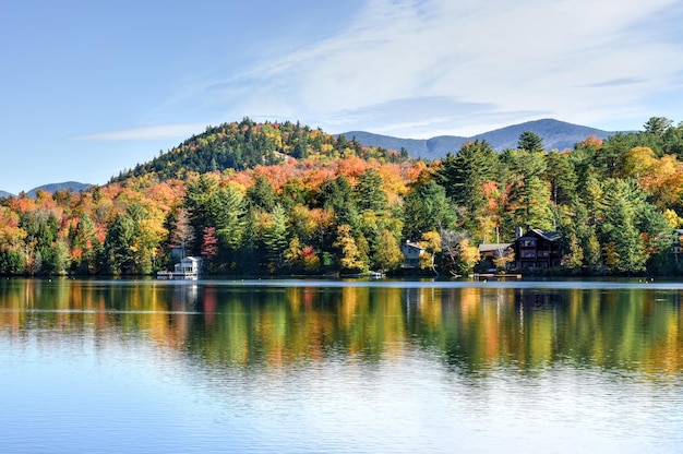 Adirondacks peak fall foliage in lake placid new york