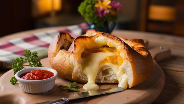 Photo adjarian khachapuri on the table