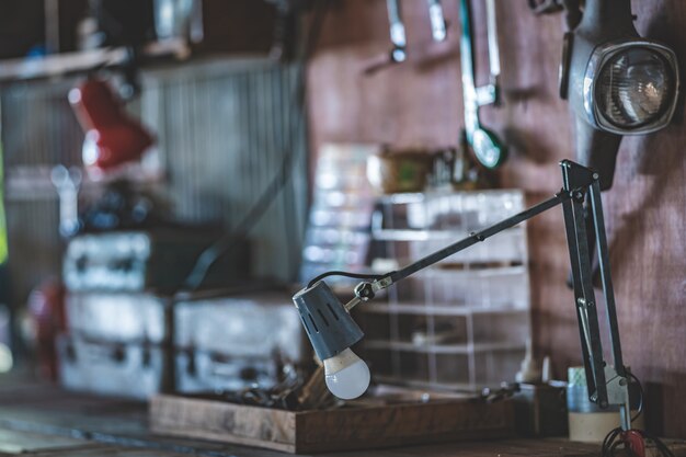 Photo adjustable desk lamp