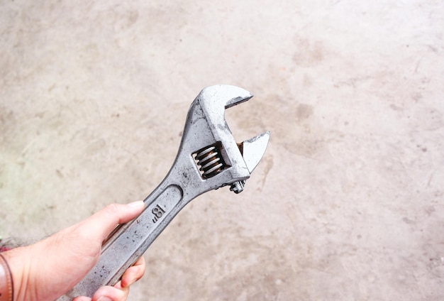 Adjustable spanner in a hand industrial spanner isolated