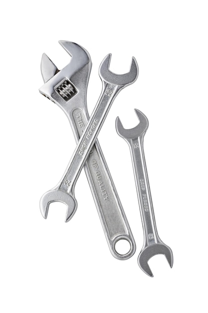 adjustable spanner isolated on white