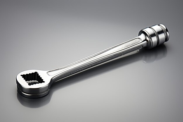 Adjustable wrench on a white background Closeup image