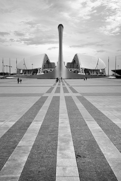 Foto adler sochi rusland 11012021 het park van de olympische winterspelen van 2014