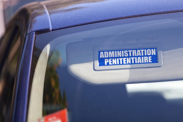 Administratie Penitentiaire Auto zonneklep teken