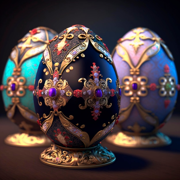 Admire the Opulence of Russian Faberge Eggs with Gold Detailing