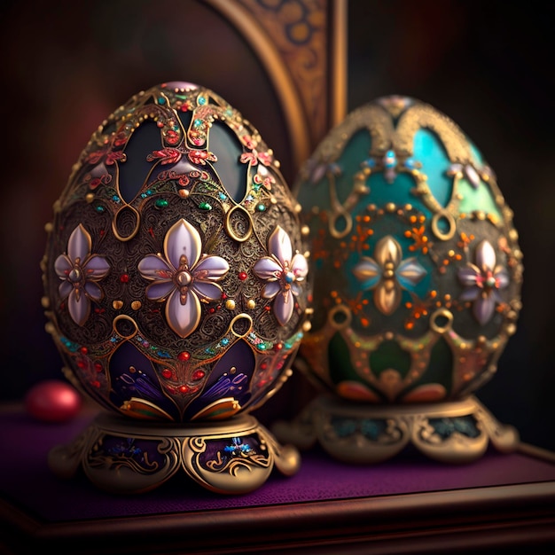 Admire the Opulence of Russian Faberge Eggs with Gold Detailing