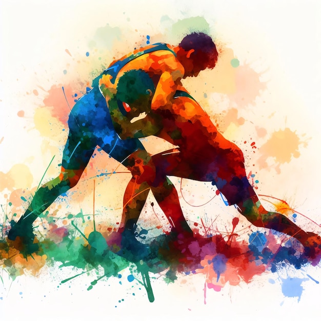 Photo adolescent wrestling sport illustration